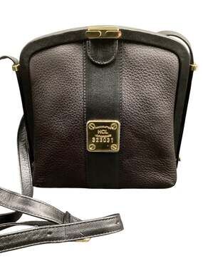 Vintage HCL MCM Purse Handcrafted Leathergoods Pebbled Leather Structured Brown